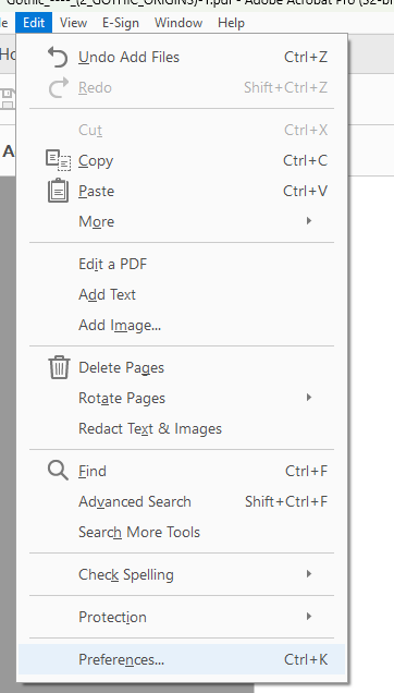 Screenshot of Read Out Loud preferences in Adobe Acrobat Pro