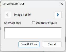 Screenshot of Alt Text dialog box